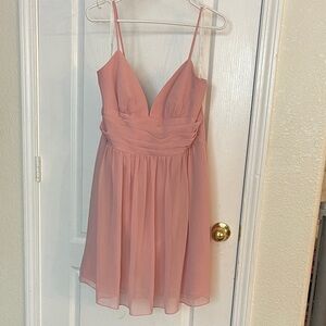 David's Bridal Pink Midi Dress